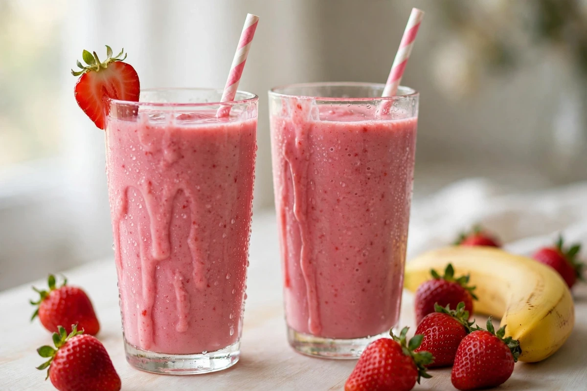 Strawberry Banana Smoothie Recipe (Thick and Creamy)